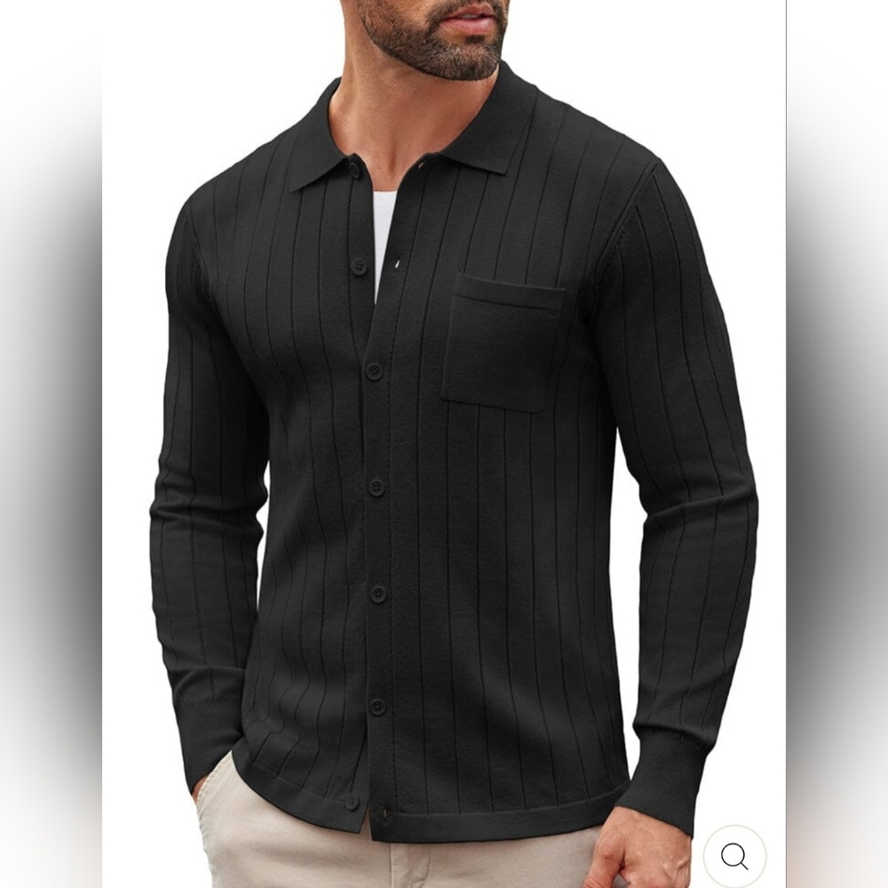 Coofandy Men's Black Cardigan